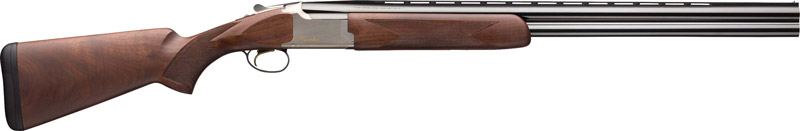 Side view of a double-barrel shotgun