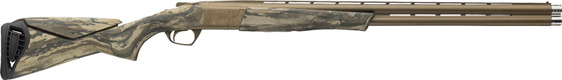 Camouflaged shotgun with a sleek design