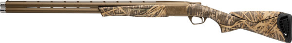 Camo shotgun with a sleek design.