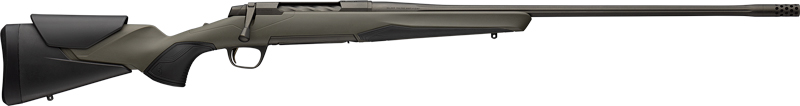 Side view of a sleek modern rifle.