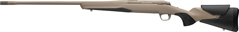 Side view of a modern hunting rifle.