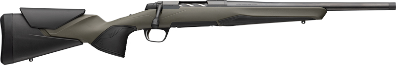 Side view of a sleek modern rifle.
