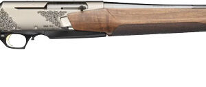 Side view of a wood and metal rifle.