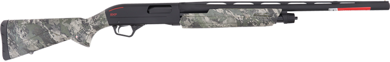 Camouflage shotgun with black accents