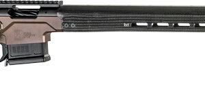 Side view of a modern precision rifle