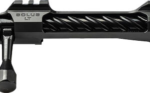 Close-up of a black rifle bolt assembly.