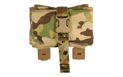 Compact camouflage pouch with fastening straps