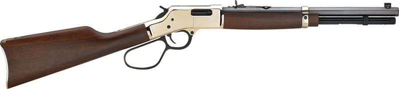 A lever-action rifle with a wooden stock