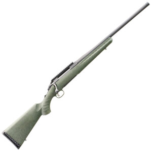 Green bolt-action rifle with a sleek design.