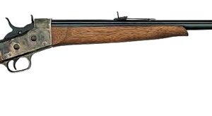 Side view of a wooden rifle.
