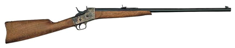 Side view of a wooden rifle.