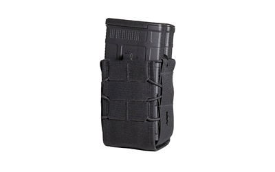 Black tactical magazine pouch with magazine inserted.