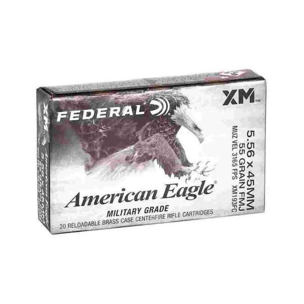 Box of Federal American Eagle ammunition, military grade.