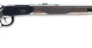 Side view of a lever-action rifle.