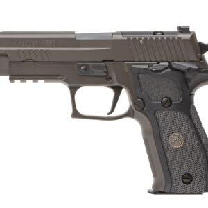 Side view of a SIG Sauer P226 handgun.