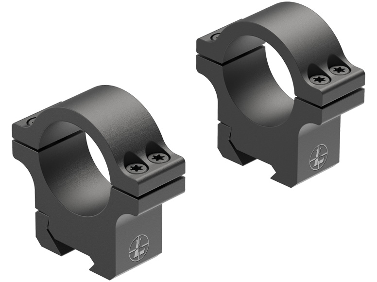 Black scope rings for firearm mounting