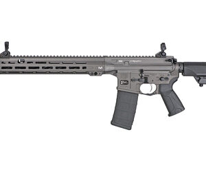 Modern semi-automatic rifle on a white background