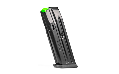 Black magazine with green tip for firearms