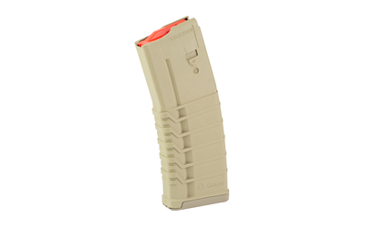 Tan magazine with red tip for firearms