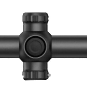 Sleek black rifle scope with adjustable features
