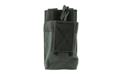 Black tactical utility pouch with Velcro closure