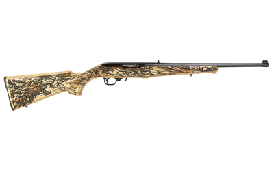 Detailed hunting rifle with artistic wooden stock