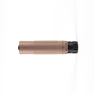 Modern tan flashlight on a white background.