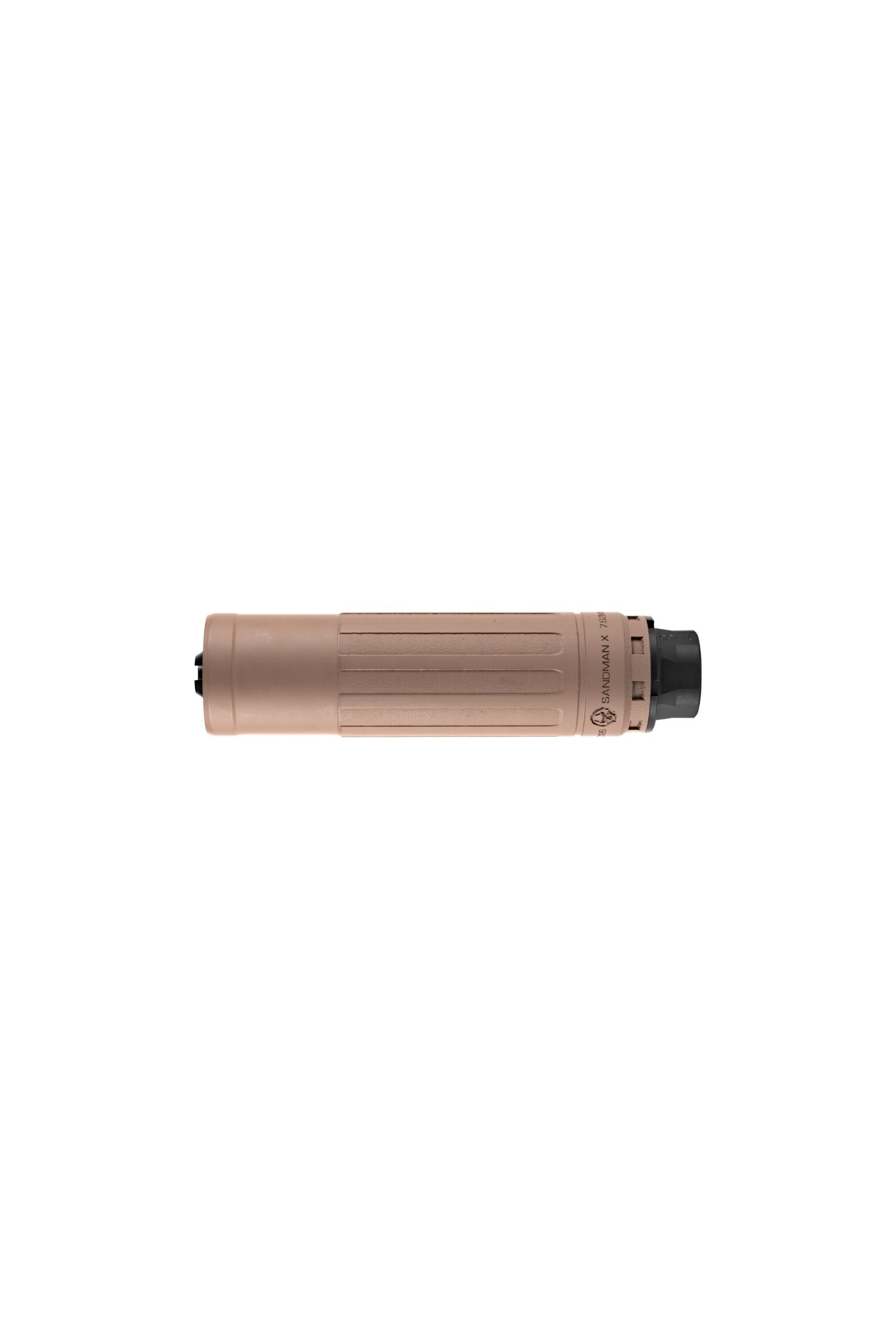 Brown suppressor for firearms on white background