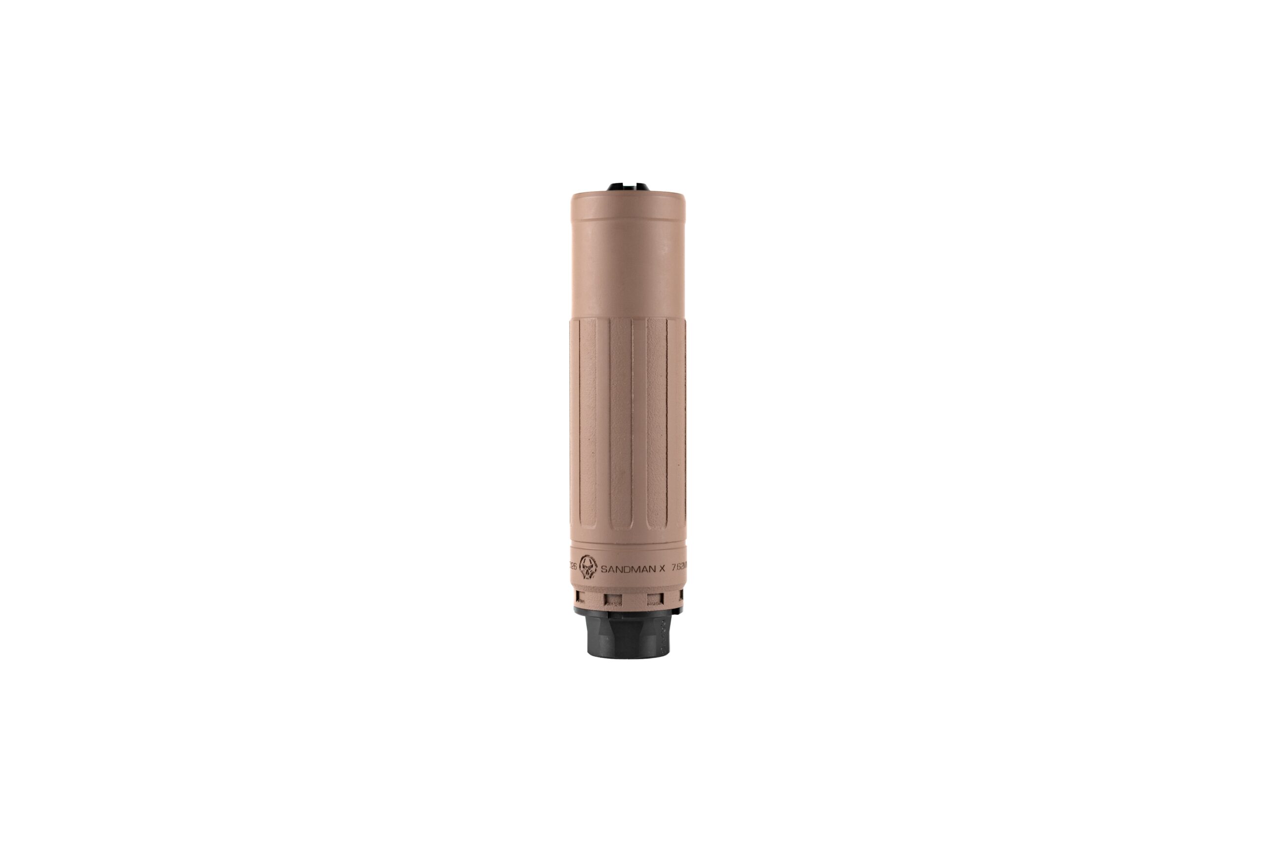 Brown suppressor for firearms on white background