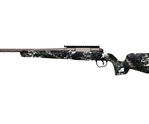 Camo-patterned rifle with scope.