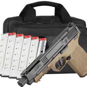 Smith & Wesson handgun with magazines and carrying case.