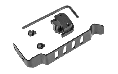 Black accessory mount with screws and hex key
