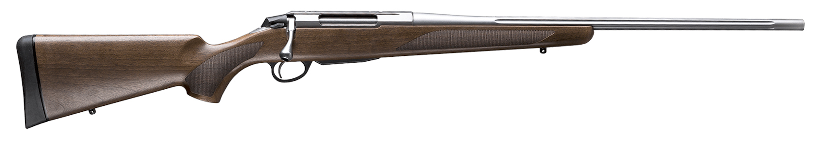 Side view of a bolt-action rifle.