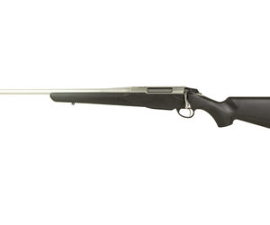Side view of a sleek bolt-action rifle.