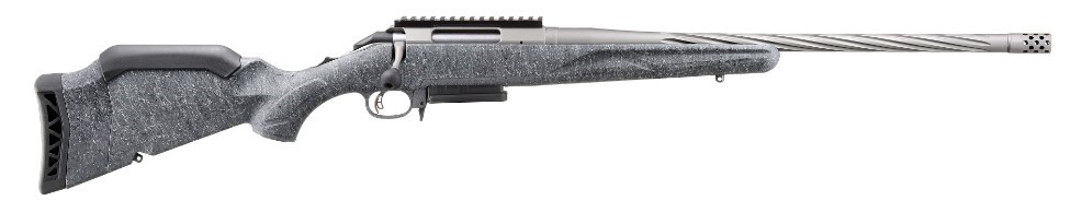 Side view of a sleek, modern rifle.