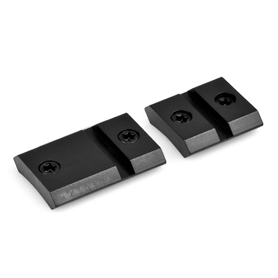 Two black mounting brackets with screws.
