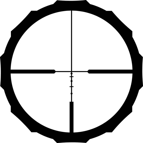 Black crosshair symbol with circular outline