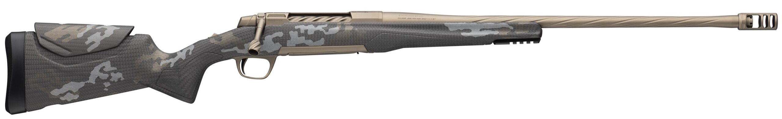 Side view of a modern tactical rifle.