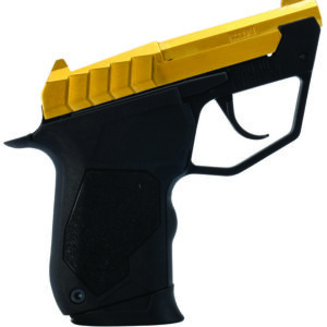 Black and gold compact firearm design