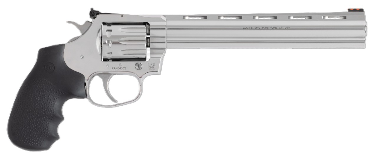 Silver revolver with black grip