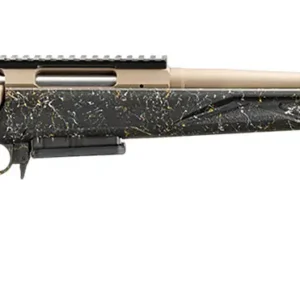 Black and tan custom rifle with spiral barrel.