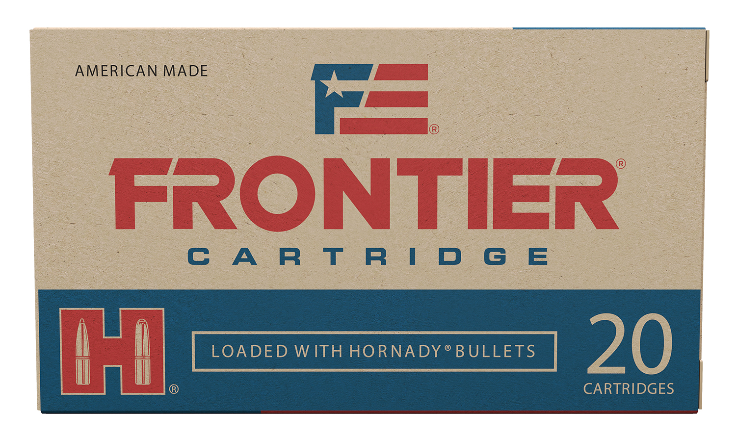 Frontier cartridge box with Hornady bullets.