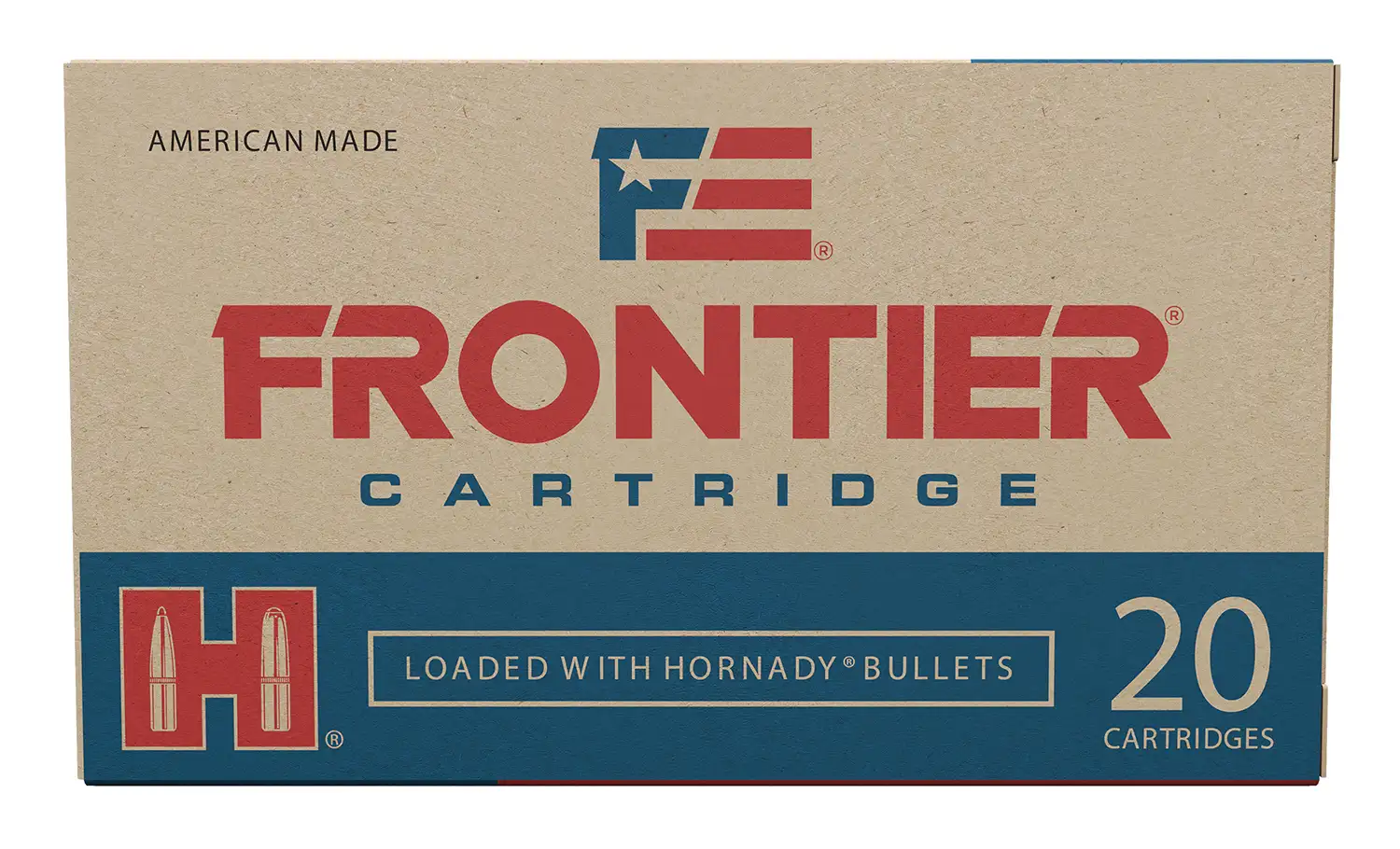Frontier ammunition box with Hornady bullets.