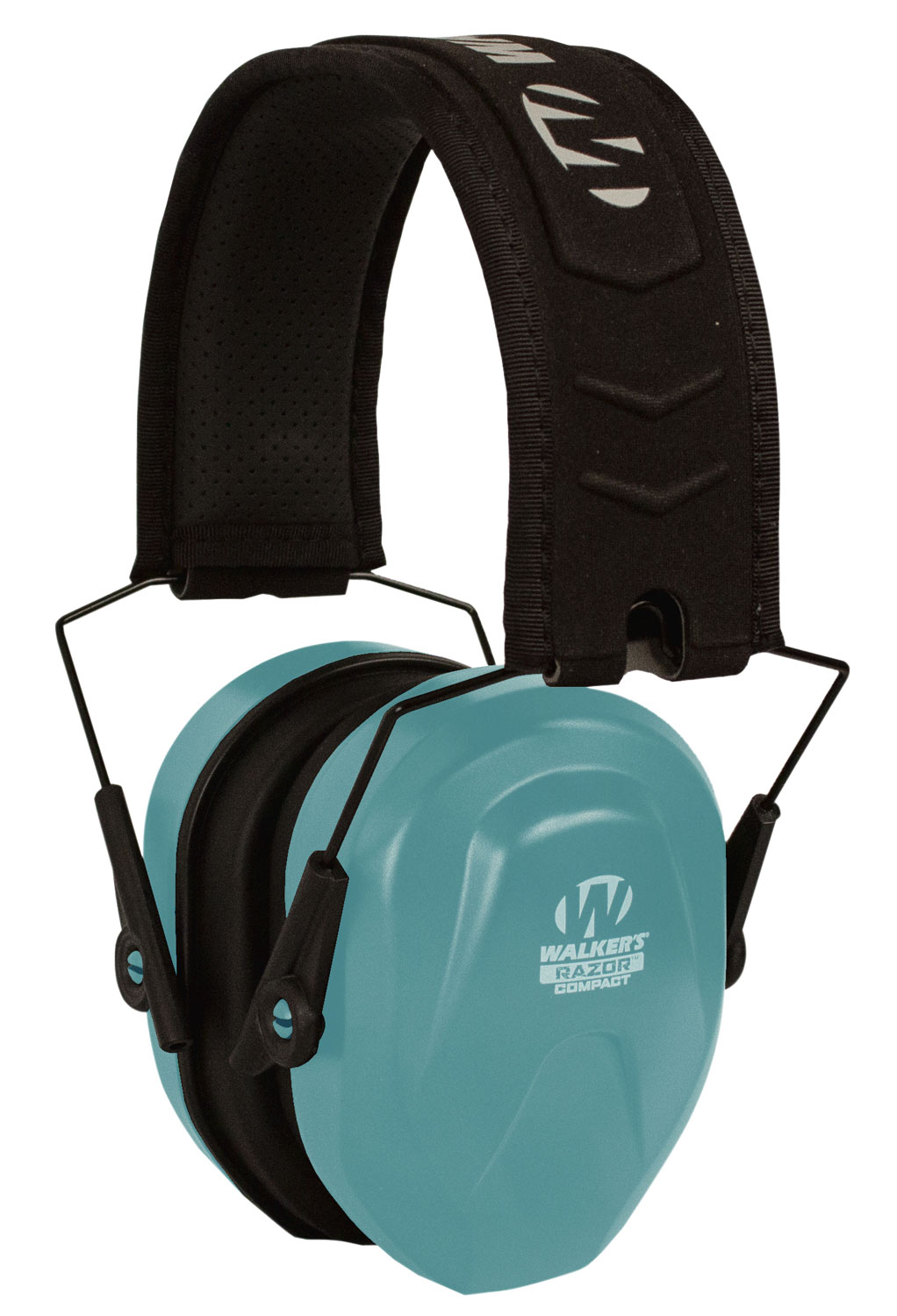 Blue noise-canceling earmuffs with adjustable headband.