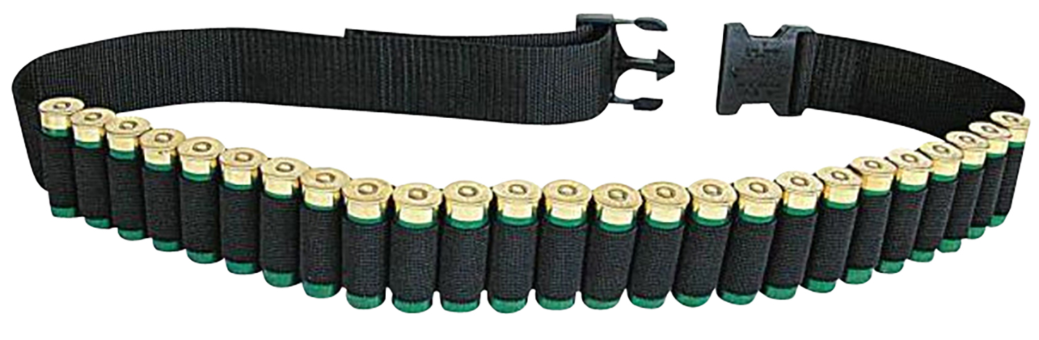 Black ammunition belt with shotgun shells