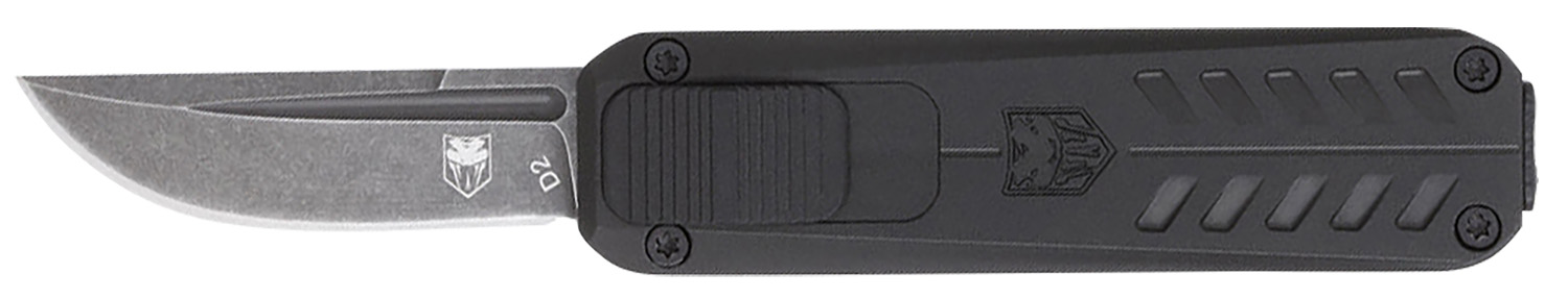 Close-up of a black folding knife