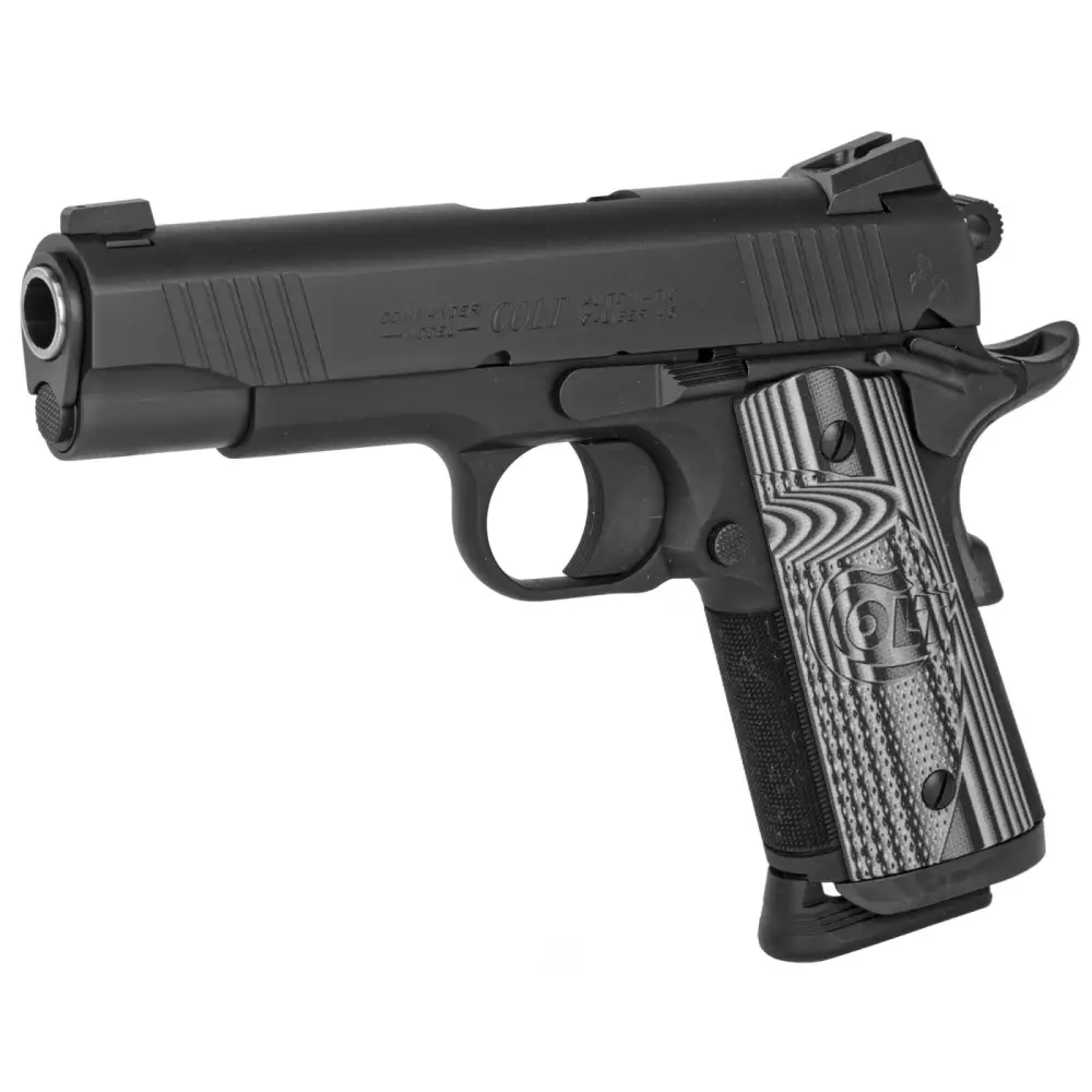 Colt Commander pistol with black finish and grip