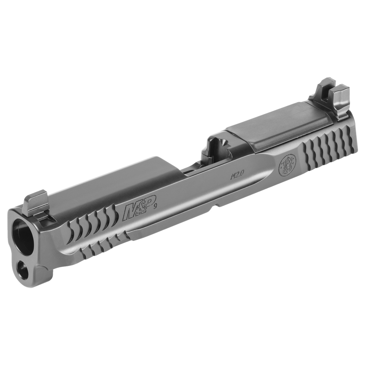 Smith & Wesson M&P 9 handgun slide component.