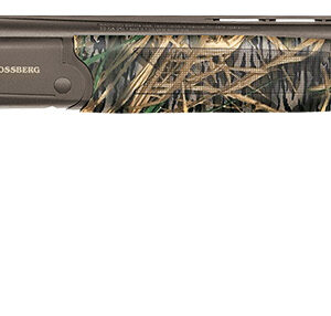 Camouflaged shotgun with textured surface.