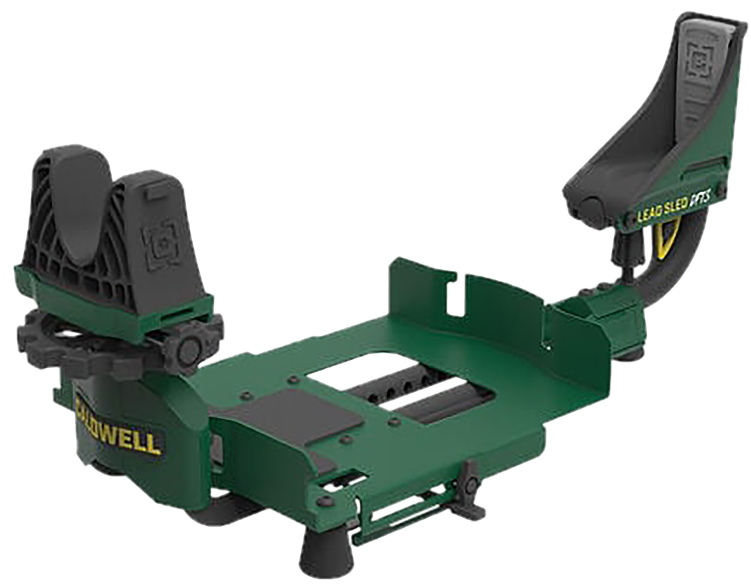 Adjustable lead sled for stabilizing firearms.